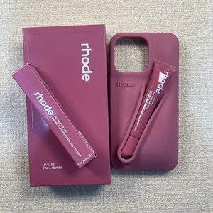 With Lip Gloss <strong>Rhode</strong> 3D Silicone Phone Case Set for Iphone 11 12 13 14 15 16 Pro <strong>Max</strong> Lipgloss Balm Rubber Lipstick Back Cover