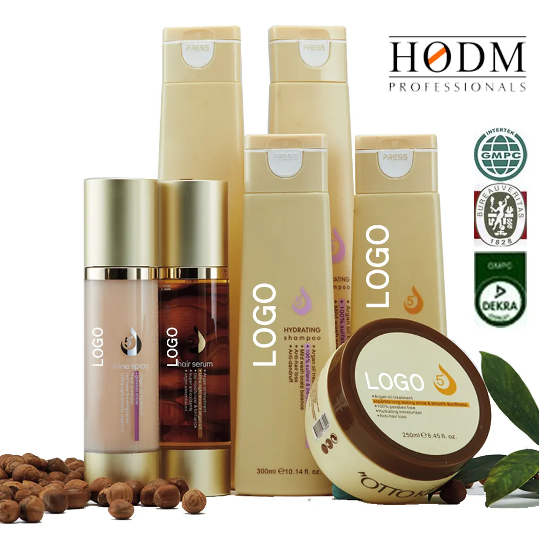 Kit de soins de qualité supérieure, OEM/ODM, shampoing et conditionneur à la kératine pour cheveux secs, huile d'argan bio