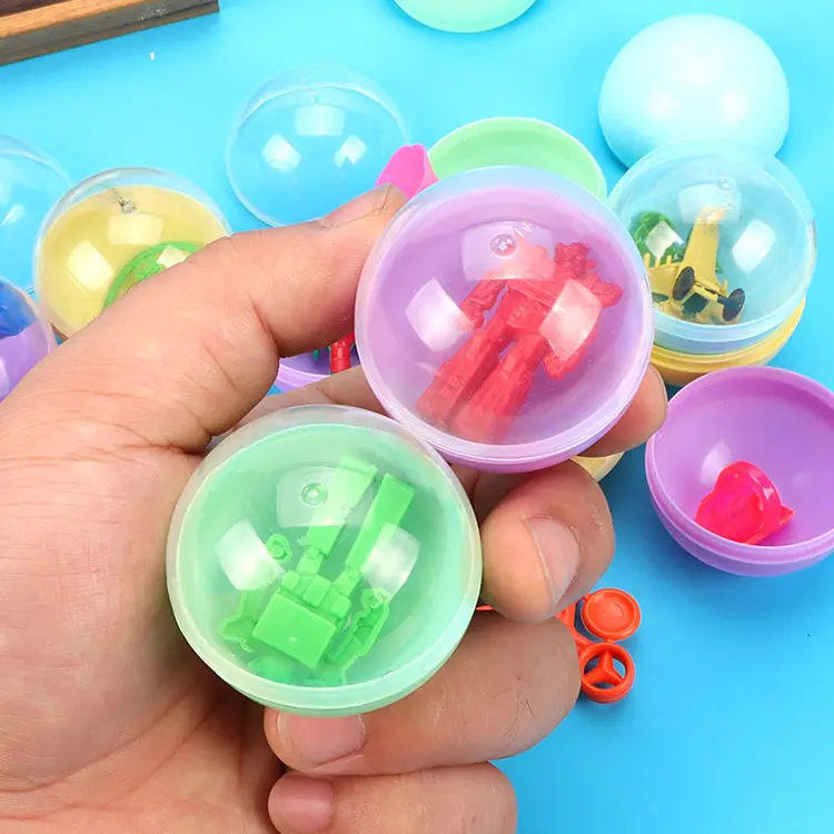 Oyuncak otomatı gacha toptan 45mm 55mm özelleştirilmiş boyutu plastik gashapon topu mini kapsül oyuncaklar