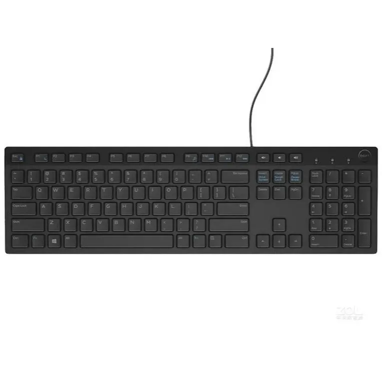 DE-LL popularitas Desktop KB216 Laptop kantor rumah dengan Keyboard Multimedia USB berkabel keyboard ultra-tipis