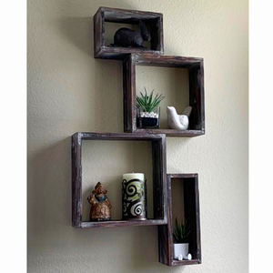 <span class=keywords><strong>2025</strong></span> Bán hàng nóng trang trí tường mộc mạc 4 <span class=keywords><strong>Cube</strong></span> treo tường bóng hộp mộc mạc nổi kệ gỗ hiển thị kệ Bóng hộp - Product Image 2