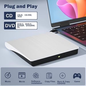 Externo CD DVD <span class=keywords><strong>Drive</strong></span> USB 3.0 Portátil Óptico Burner Player Escritor DVD ROM RW para Desktop para Laptop Unidade Óptica