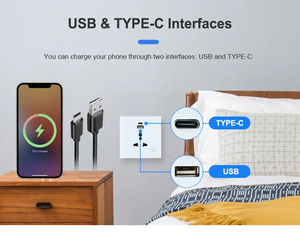 Glommarket图雅智能家居WiFi开关通用墙壁双插座电流监控USB充电器插座 - Product Image 4