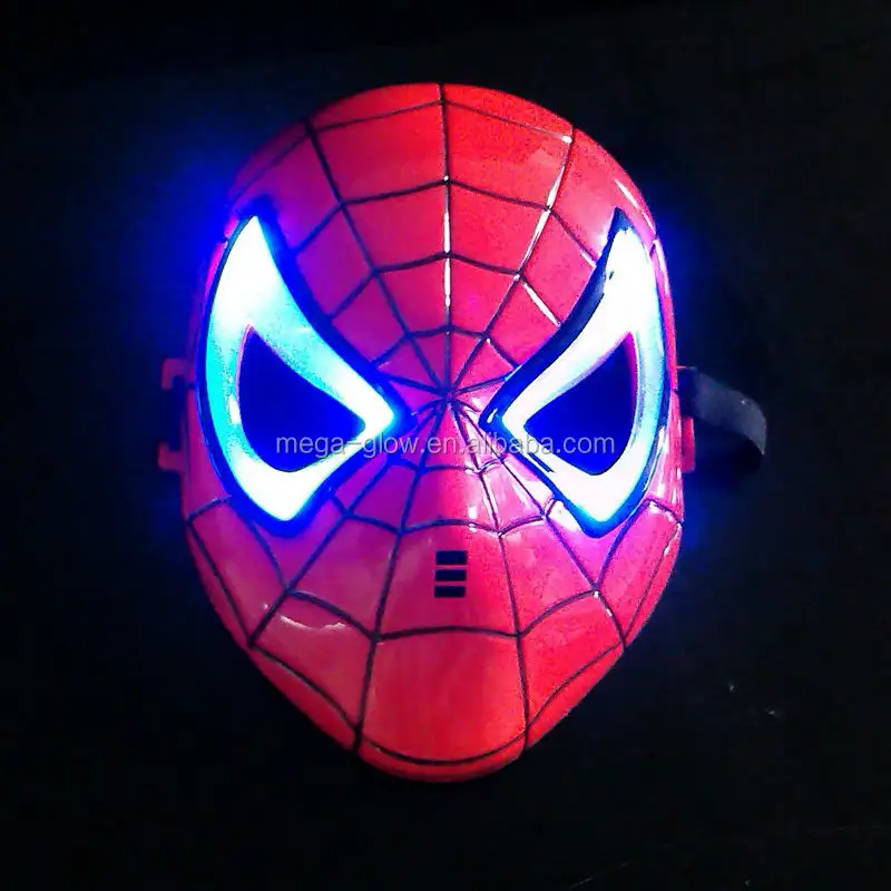 Máscara de Spider Man intermitente LED Máscara de fiesta de disfraces iluminada