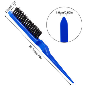 Kadınlar için naylon sıçan kuyruk fırça seti üç sıra Salon fırçalar için geri penye, alay saç fırçası kenar kontrol aracı kıl tarak - Product Image 6