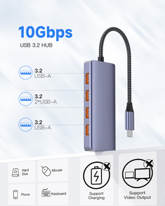 Stok 5 in 1 USB3.2 Gen2 için 4 * USB-C 10Gbps ve 1 * USB-C DC 5V şarj genişletici Dock masaüstü Laptop için - Product Image 3