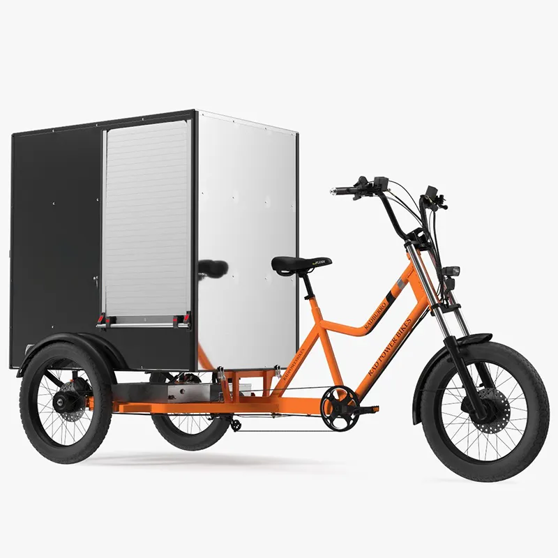 Vélo électrique de tricycle cargo à trois roues haute puissance à 7 vitesses avec boîte de chargement