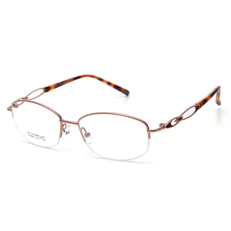 Listo stock venta al por mayor gafas retro de titanio gafas marcos señoras gafas