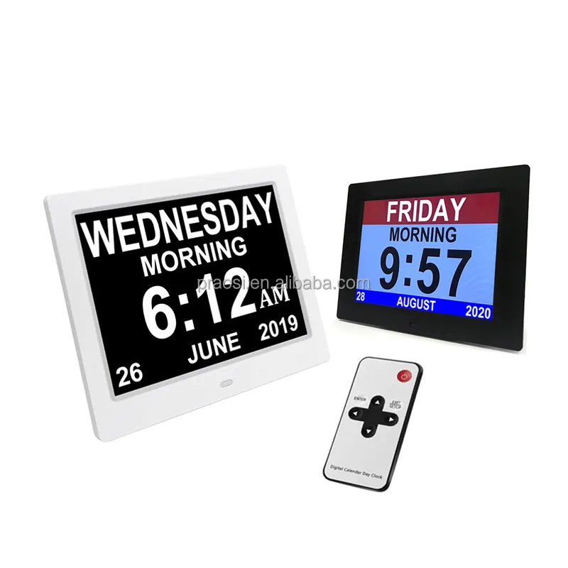 8 inch Memory Loss Alzheimer Large Display Digital Calendar Clock Dementia Day Alarm Clock ( WIFI or withth WIFI optional )