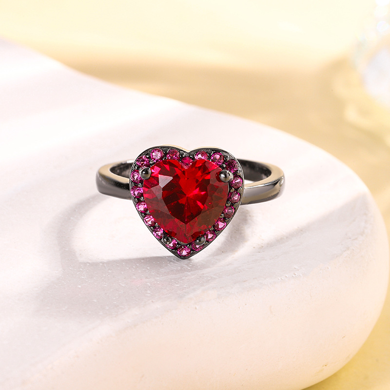 Black Gold red corundum ring