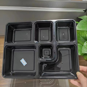 48OZ özel tek kullanımlık Bento öğle yemeği kutuları Microwavable ve Take-Away saklama kapları için Heatable plastik gıda bölmeleri - Product Image 2