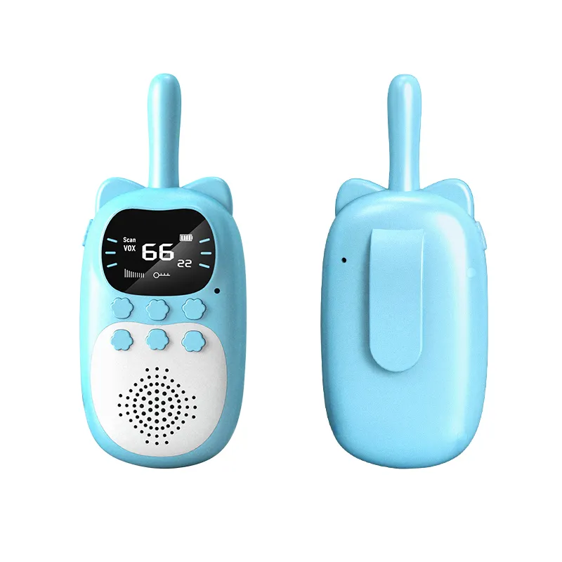 Walkie-talkie inalámbrico con control remoto recargable, juguete barato con linterna, diseño de gato bonito, 3km, gran oferta, 2023
