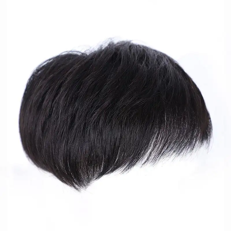 Peruca de cabelo 100% humano com 4 clipes, sistema de substituição para homens, peruca com cabeça 100% humana