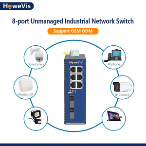 HoweVis nuovo interruttore Ethernet industriale POE 10/100/1000Mbps DIN scambi di rete ferroviaria Gigabit 6 RJ45 porta e 2 porta ottica - Product Image 4