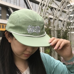 Sombreros personalizados de 5 paneles no estructurados, gorras de Camper con bordado de logotipo, gorra Snapback de perfil bajo con cuerda