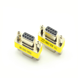 Zechao Rs232ชุด D-Sub VGA 9-pin ตัวเมีย-ตัวเมียชุบนิกเกิลลวดบัดกรี9P ตัวเชื่อมต่อการแปลงเพศ