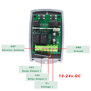 RF 433mhz Receiver Rolling & Fixed Code Transmitter Command Remote Control Receiver 433.92 mhz Wireless 2 Channel 12V 24V DC - Product Image 2