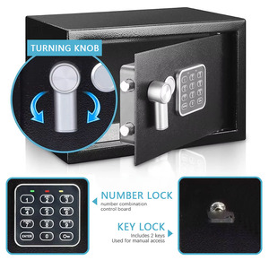 Xbt-mini thép Thông Minh Kỹ thuật số tiền an toàn box với xử lý và Key Lock - Product Image 3