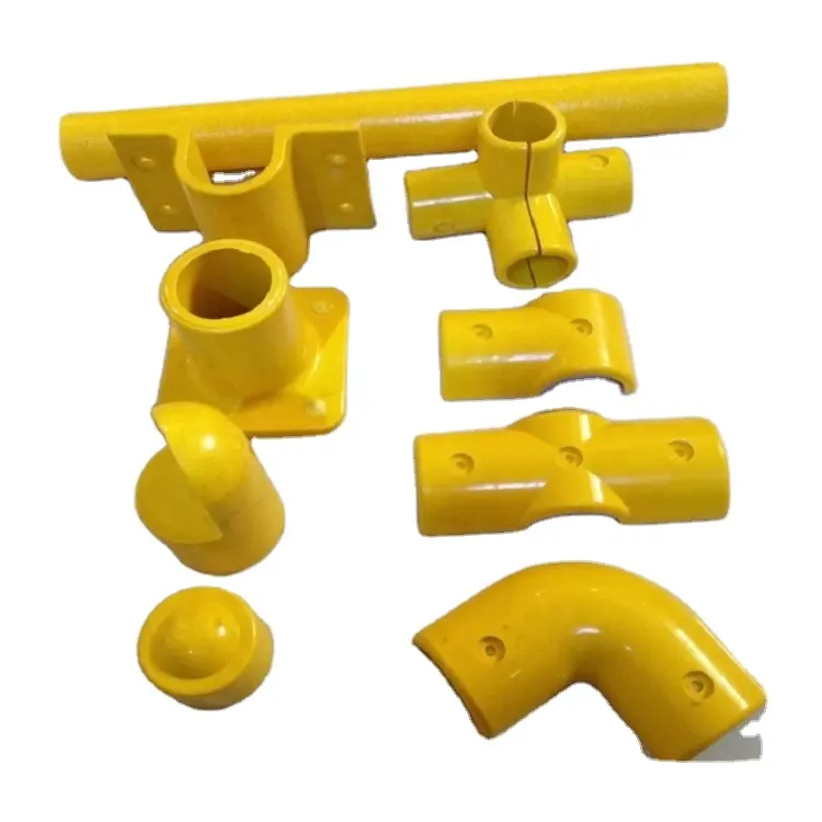 Frp Handrail Fitting base pipe connector Tee Cross Connector Fiberglass fence accessories