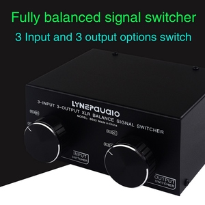 3出力への3入力完全バランスXLR信号パッシブステレオセレクタースイッチャー/バランスXLRからアンバランスRCAオーディオコンバータ - Product Image 4