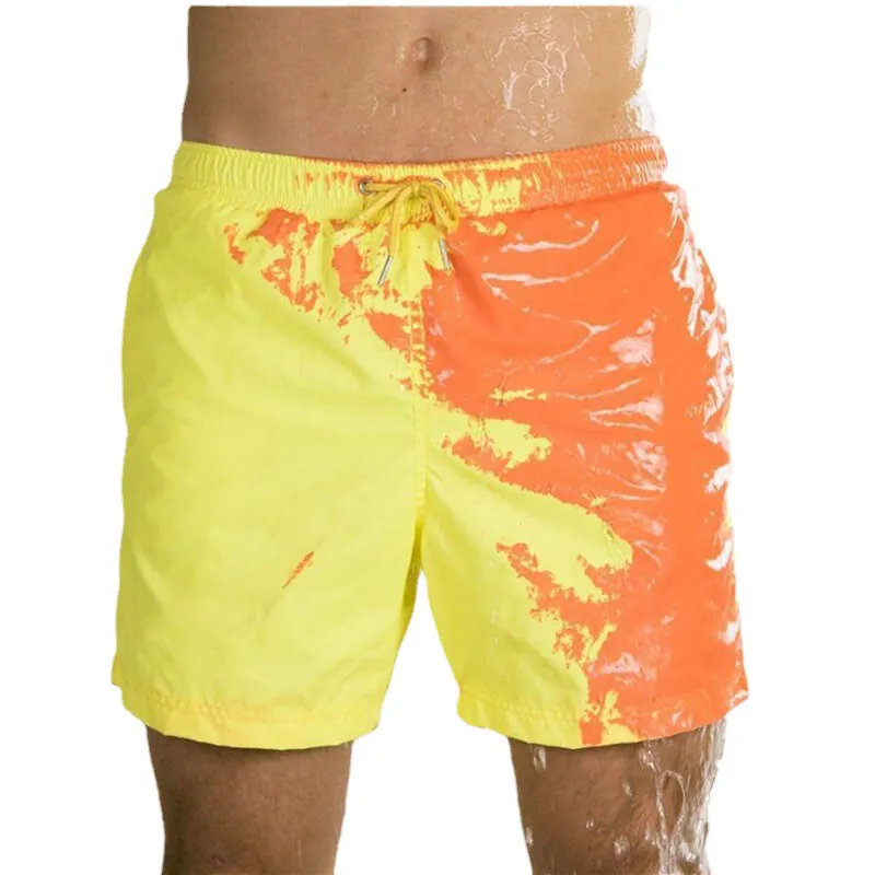 Hızlı kuru plaj şortu erkek büyülü renk banyo takım elbise erkek erkek mayoları süblimasyon baskı yüzmek şort değişen renk