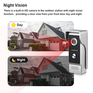 Sistema de videoportero táctil de 7 pulgadas para Villa/apartamento compatible con 128GB máx. Timbre de video con tarjeta TF - Product Image 4