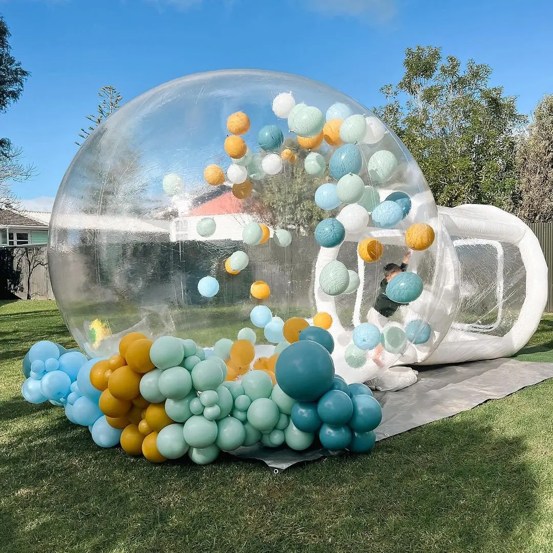 Açık parti düğün PVC kabarcık ev çocuklar parti temizle kubbe balon bahçe çadır ile şişme balon çadır tünel
