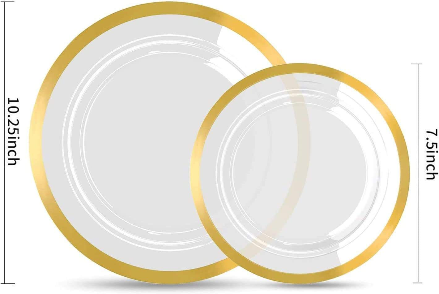 Clear with gold rim
