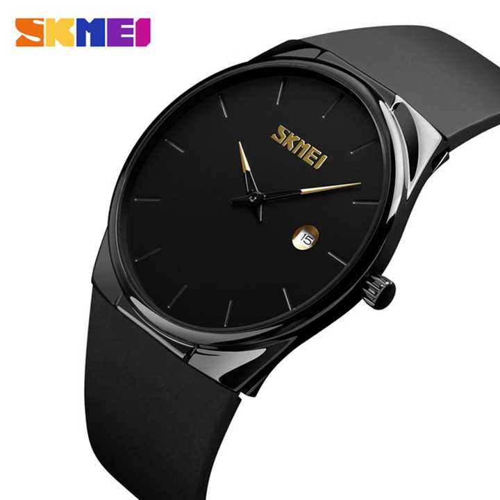 SKMEI 1509 Brand Quart Watch for Men Simple Fashion Style Date Pu Watchband Alloy Case Waterproof Male Wristwatch Orologio Uomo