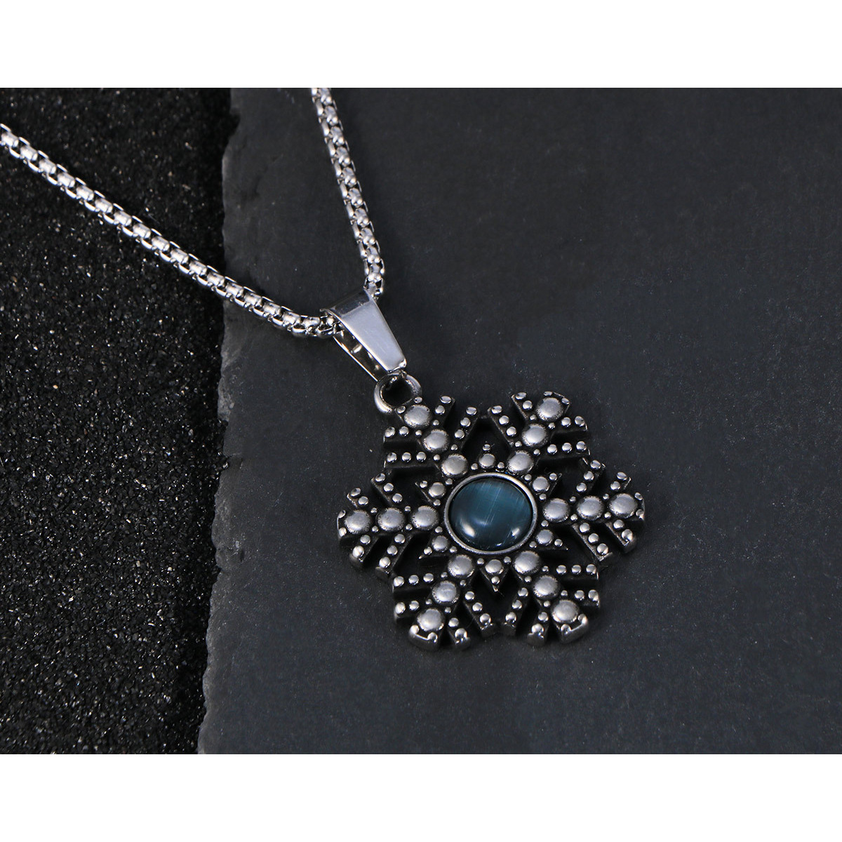 Pendentif simple bleu paon
