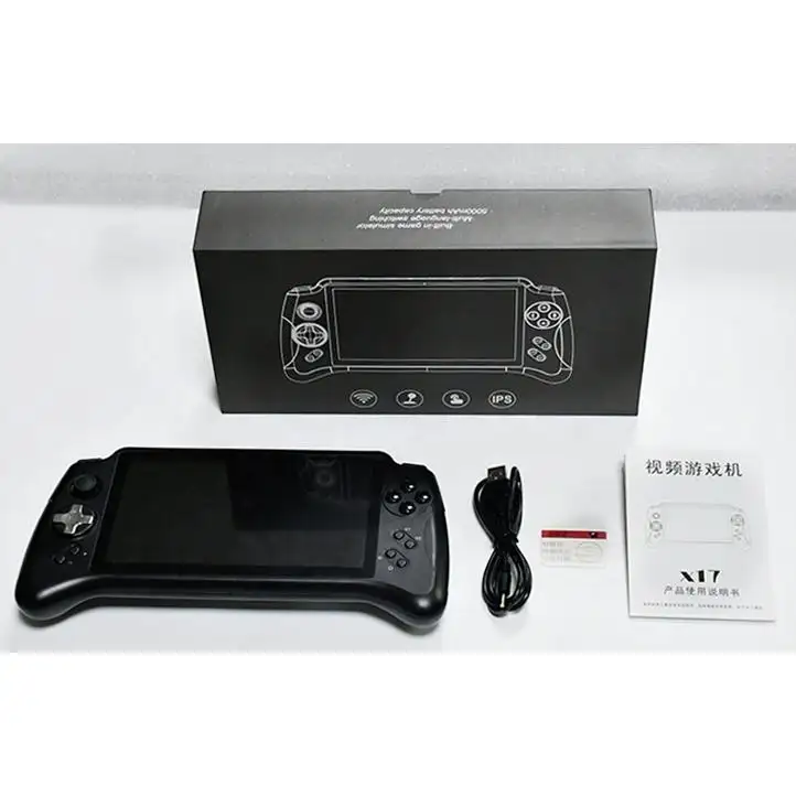 Hot selling X17 Handheld Game Console 7inch IPS BT Wireless Handle Controller HD Output Open Source Touch Screen Smart Game Pla