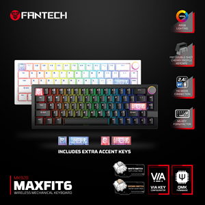 FANTECH MK920 BT Wireless Mechanical <strong>Keyboard</strong> RGB Backlit PBT Keycaps VIA Compatible Full <strong>Key</strong> Anti-Ghosting <strong>Keyboard</strong> for <strong>Mac</strong> - Product Image 3