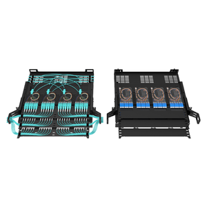 ODF à haute densité de type coulissant monté en rack 1U 19 pouces 144 <span class=keywords><strong>c</strong></span>œurs avec cassettes à fibres optiques LC MPO en acier noir Centre de données FTTH - Product Image 3