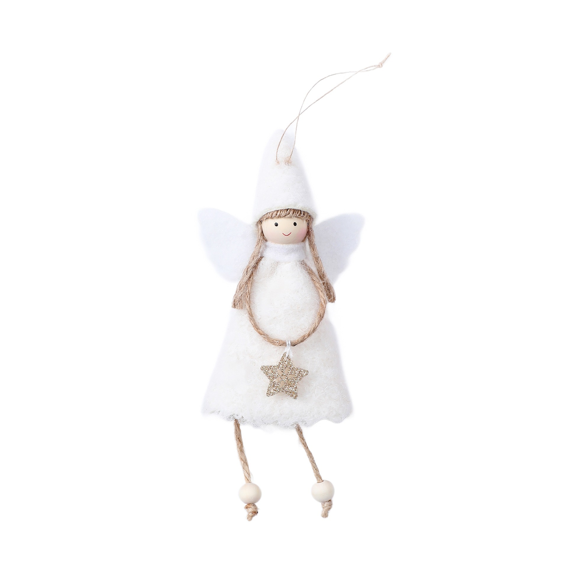 Chapeau pointu en nylon élégant modèle ange blanc