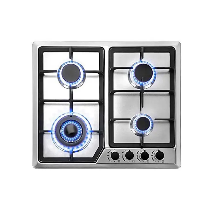 Venta caliente precio razonable interior portátil 20 pulgadas quemador grande 4 quemadores cocina de acero inoxidable estufa de Gas