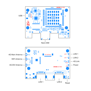 <strong>3G</strong>/4G Industrial <strong>WiFi</strong> Board with 2 Ethernet Port SIM Router PCBA Support 2.4G 300Mbps <strong>WiFi</strong> and 2 <strong>LAN</strong> - Product Image 3