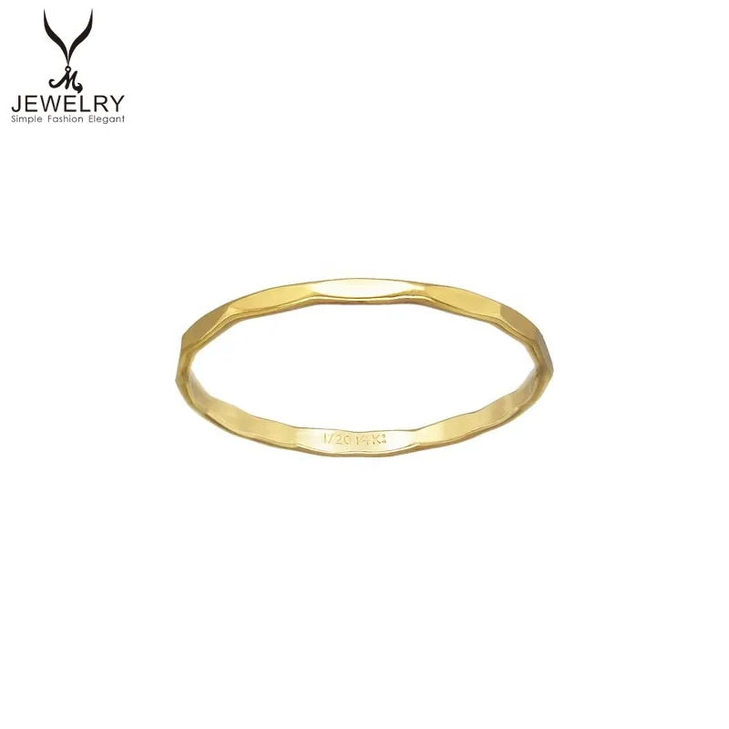 Anello pieno di oro 14K Vintage all'ingrosso per le donne oro rosa anello martello chiuso