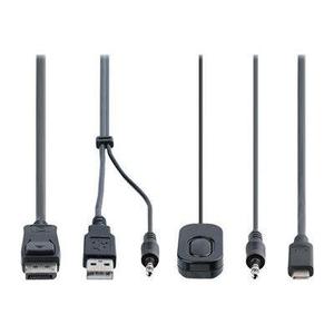 startech 2端口混合USB-C显示端口Kabel KVM交换机4K 60hz迷你KVM交换机mit 1,8m USB-A/DP/音频和1,2m USB-C ( 919946 - Product Image 1