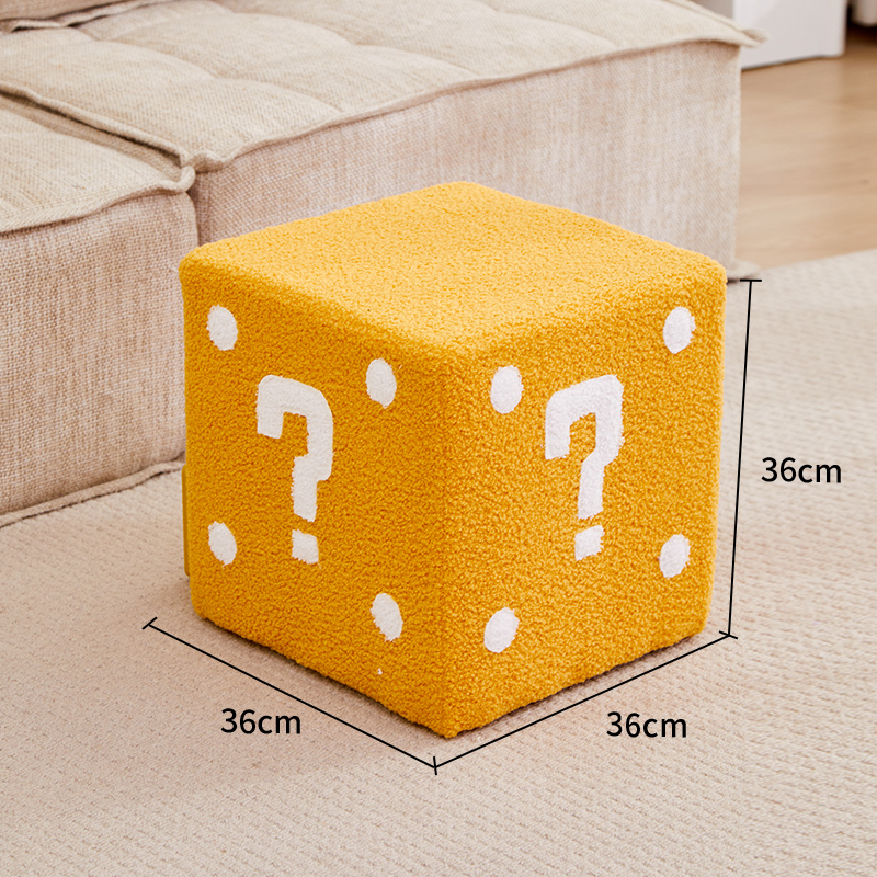 Question mark stool - large yellow