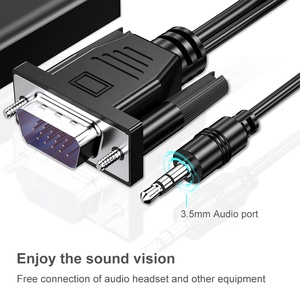 Convertidor de adaptador VGA macho a HDMI hembra 1080P 60Hz con cable de PC de puerto de soporte de alimentación USB y audio de 3,5mm-¡en stock! - Product Image 5