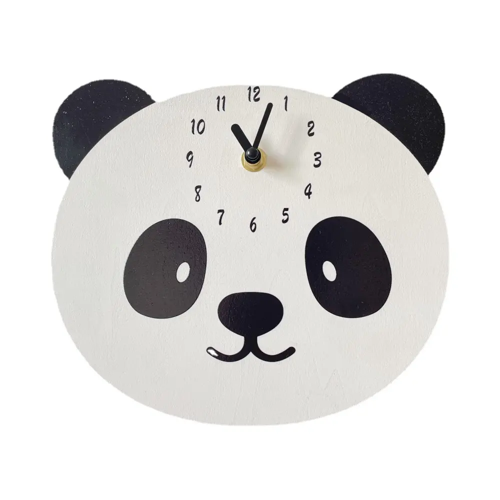 Milieuvriendelijke Houten Decoraties Dieren Panda Speelgoed Klok Ornamenten Kinderkamer Decor