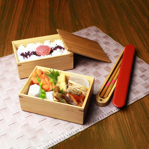 Suşi ve rahat günler için çok katmanlı kurum renkli bambu bölmeler ile yüksek kaliteli japon küçük Bento kutusu - Product Image 6