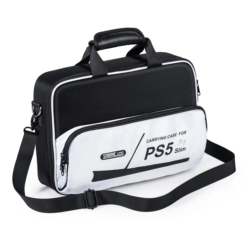 DEVASO taşıma çantası taşınabilir crossbody çanta siyah ve beyaz oyunları PS5 ince oyun konsolu oyun aksesuarları için