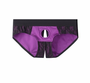กางเกงในสายเดี่ยวมี6ไซส์สีม่วงสำหรับใส่ทรานส์แบบเปิดเป้ากางเกง FTM พร้อมโอริง - Product Image 6