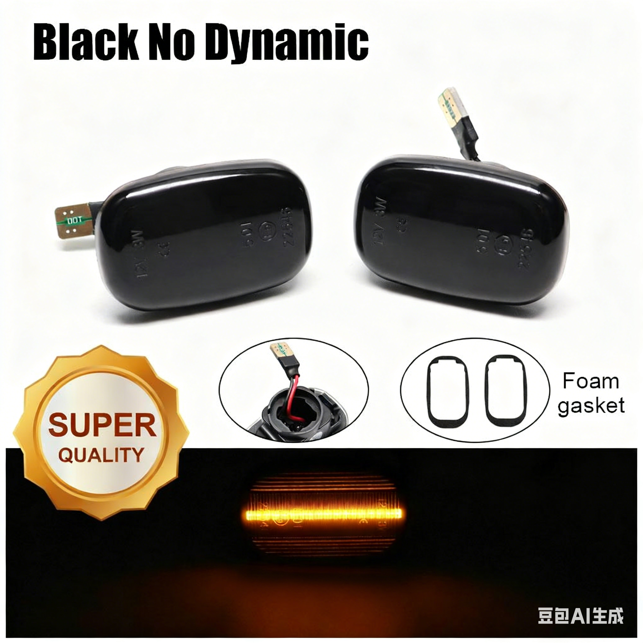 2x Noir NON dynamique-Super qualité