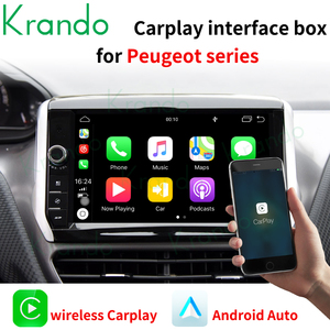 Krando Wireless apple Carplay Interface Android Auto Module Upgrade for <strong>Peugeot</strong> 2008 3008 Plug and Play Adapter Smart <strong>Box</strong>