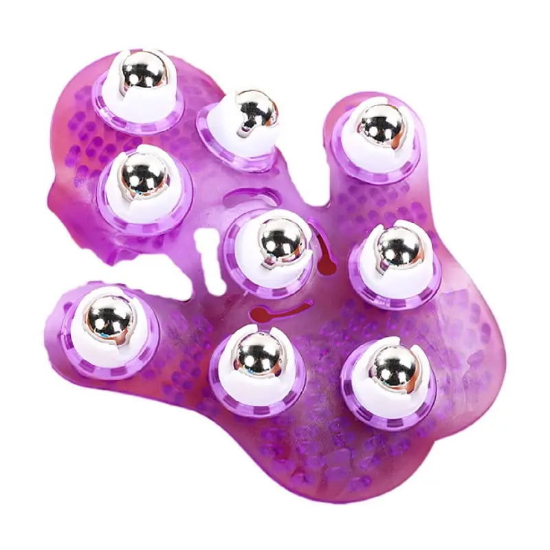 Hand Held Body Massager Pain Relief Palm Shaped Massagem Luva com 360 Graus Roller Ball Massager