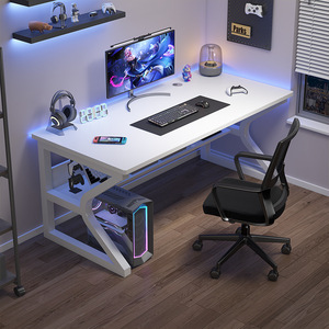 Escritorio de ordenador de oficina de madera moderno Mesa de e-sports para el hogar simple para aprendizaje y banco de trabajo para oficina o casa de alquiler - Product Image 1