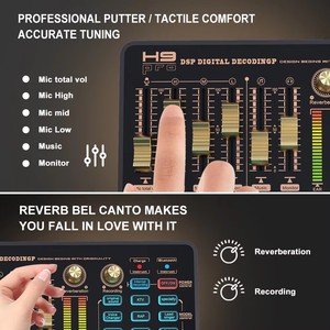 Tarjeta de sonido de condensador con cable profesional de voz para grabación de transmisión en vivo Tarjeta de sonido de audio Incluye auriculares de monitor - Product Image 6