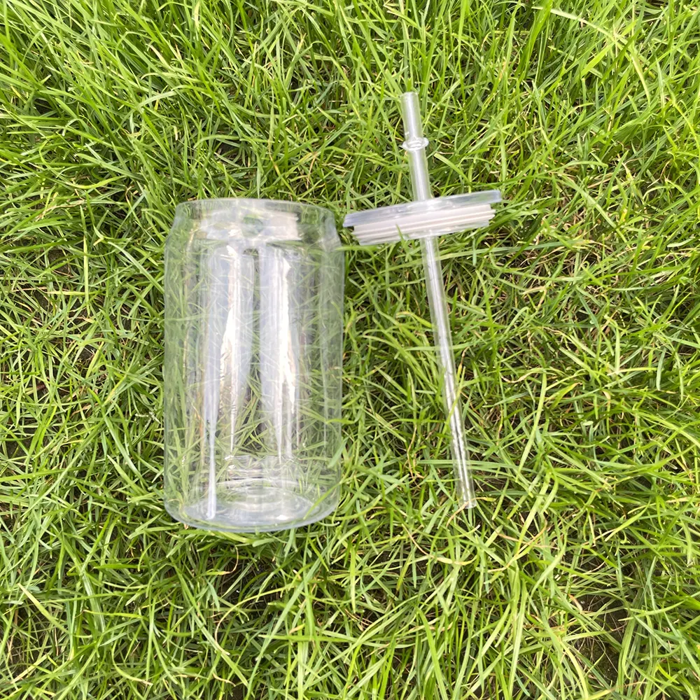 16 oz plastica lattina di birra con coperchio di soda a forma di BPA Free bicchieri di plastica trasparente 16 oz plastica per animali domestici lattina di vetro